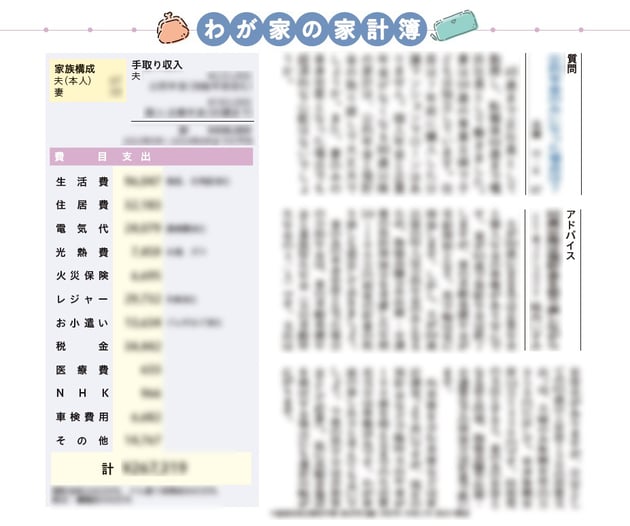 わが家の家計簿掲載イメージ